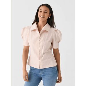 JAG Pale Pink The Adelyn Short Sleeve Button Down Shirt Top Women's Size XS